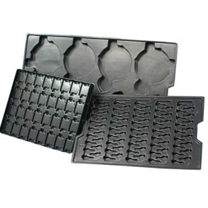 vaschette in plastica conduttiva con blister antistatico nero