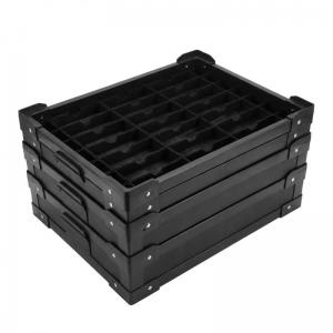 Scatole, vassoi e divisori in cartone ondulato antistatico nero
    